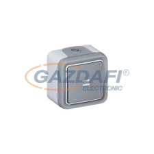 LEGRAND 069722 Plexo 55 falonkívüli egypólusú nyomó N/O jelzőfénnyel, komplett, szürke villanyszerelés