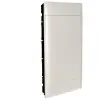  Legrand 135164 PractiboxS gipszkartonba süllyeszthető kiselosztó, 4 sor 12 modul, fehér ajtóval, védőföld és nulla elosztókapoccsal