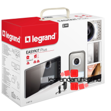 LEGRAND 2 vezetékes EASYKIT Plus videó kaputelefon szett: színes videó (7&#039;&#039;), bővíthető 1 lakásos, adapterrel, tükörhatású kaputelefon