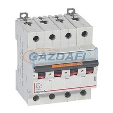 LEGRAND 409796 DX3 kismegszakító 25kA 4P 400V~ C25 villanyszerelés