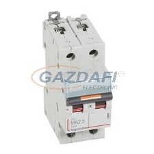 LEGRAND 409867 DX3 kismegszakító 25kA 2P 230/400V~ MA2,5 villanyszerelés