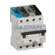LEGRAND 411237 DX3 4P kombinált áram-védőkapcsoló C32 6000A / 10kA 30mA A típus villanyszerelés