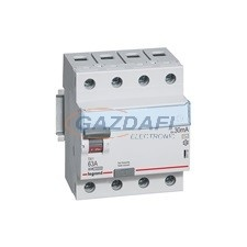 LEGRAND 411788 TX3 áram-védőkapcsoló 4P D 100A 300MA A villanyszerelés
