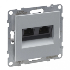 LEGRAND 721351 Suno 2xRJ45 Cat.5E UTP aljzat, alumínium villanyszerelés