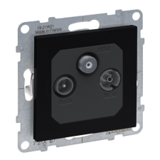 LEGRAND 721467 Suno TV-R-SAT aljzat csillagpontos, fekete villanyszerelés