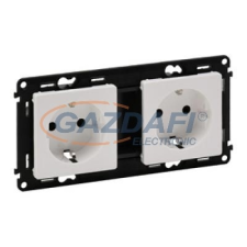 LEGRAND 753122 Valena Life 2x2P+F sínezett csatlakozóaljzat gyermekvédelemmel, rugós vezetékbekötéssel,230V,fehér villanyszerelés