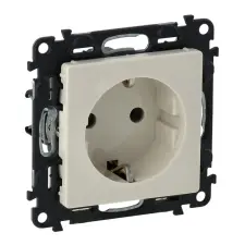 LEGRAND 753221 Valena Life 2P+F csatlakozóaljzat gyermekvédelem nélkül, rugós vezetékbekötéssel,230V,elefántcsont villanyszerelés