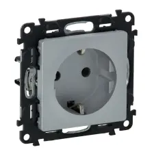 LEGRAND 753321 Valena Life 2P+F csatlakozóaljzat gyermekvédelem nélkül, rugós vezetékbekötéssel,230V,alumínium villanyszerelés