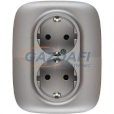 LEGRAND 754957 Valena Allure 2x2P+F aljzat monobloc burkolat + kerettel, Alumínium villanyszerelés