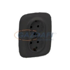 LEGRAND 754958 Valena Allure 2x2P+F aljzat monobloc burkolat + kerettel, Fekete villanyszerelés