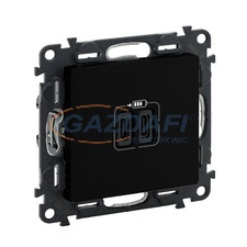 LEGRAND 756307 Valena Life kettős USB-C + USB-C csatlakozóaljzat 3A–15W, fekete villanyszerelés