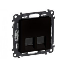 LEGRAND 756361 Valena Life 2xRJ45 Cat. 5e UTP csatlakozóaljzat mechanizmus burkolattal, fekete villanyszerelés