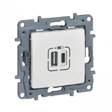 LEGRAND 764597 Niloé kettős USB-A+C töltőaljzat - 3 A - 15 W, fehér villanyszerelés