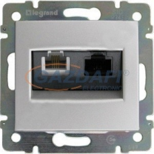 LEGRAND 770280 Valena RJ11+RJ45 Cat5e UTP kombinált aljzat alumínium villanyszerelés