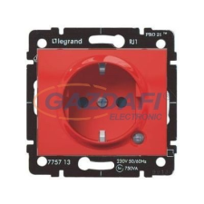 LEGRAND 771046 Galea Life 2P+F aljzat gyermekvédelemmel, irányfénnyel, piros villanyszerelés