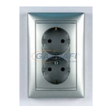 LEGRAND 771333 Galea Life 2x2P+F aljzat gyermekvédelemmel, rugós, alumínium villanyszerelés