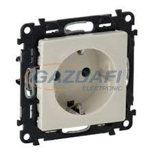 LEGRAND 774122 Valena 2P+F csatlakozóaljzat gyermekvédelemmel, rugós bekötéssel, elefántcsont villanyszerelés