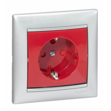 LEGRAND 774327 Valena reteszelt piros betéttárcsával 2P+F csatlakozóaljzat villanyszerelés