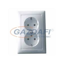 LEGRAND 774427 Valena 2x2P+F Csatlakozóaljzat Gyermekvédelemmel, Fehér villanyszerelés