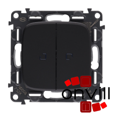 LEGRAND AB752005J, Valena Allure Csillárkapcsoló Jelzőfénnyel, 10 AX, Fekete világítási kellék