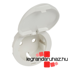 LEGRAND Céliane 2P+F csatlakozóaljzat burkolat, csapófedeles, fehér 068140 villanyszerelés