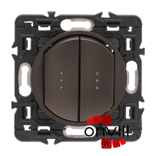 LEGRAND CG2X067002JF-K, Céliane Csillárkapcsoló Jelzőfénnyel, 10 AX, Körmös, Grafit világítási kellék