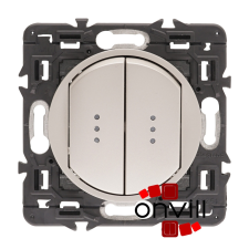 LEGRAND CT2X067002JF-K, Céliane Csillárkapcsoló Jelzőfénnyel, 10 AX, Körmös, Titán világítási kellék