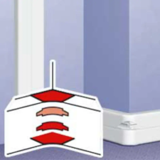 LEGRAND DLP belső könyök 65 mm mély 3 részes csatornához 010658 villanyszerelés