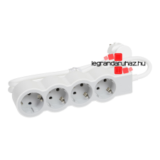 LEGRAND Elosztósor Standard 4x2P+F, 5 m vezetékkel, fehér-szürke, Legrand 694569 hosszabbító, elosztó