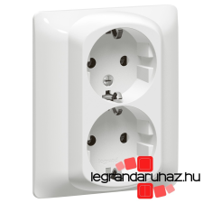 LEGRAND Galea Life 2X2P+F aljzat gyermekvédelemmel, csavaros, fehér 771031 villanyszerelés