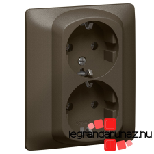 LEGRAND Galea Life 2X2P+F aljzat gyermekvédelemmel, csavaros, mélybronz 771231 villanyszerelés