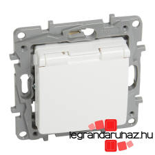 LEGRAND Niloé 2P+F aljzat csapófedeles körömmel fehér gyermekvédelemmel 764532 villanyszerelés