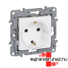 LEGRAND Niloé 2P+F csatlakozóaljzat gyermekvédelem nélkül (csavaros), körömmel, fehér 764539