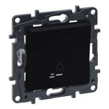  Legrand Niloé Step 863510 egypólusú nyomó jelzőfénnyel, csengőjellel, fekete (Legrand 863510) villanyszerelés