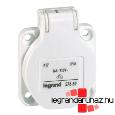 LEGRAND P17 Tempra háztartási aljzat, fehér IP44 057669 villanyszerelés