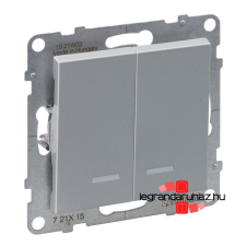 LEGRAND Suno csillárkapcsoló jelzőfénnyel 10 AX alumínium, Legrand 721315 villanyszerelés