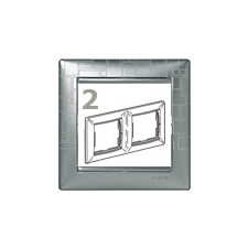 LEGRAND Valena 2-es keret alumínium négyzetmintás vízszintes villanyszerelés