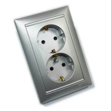 LEGRAND Valena 2x2P+F csatlakozóaljzat alumínium 770100 villanyszerelés