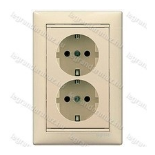 LEGRAND Valena 2X2P+F csatlakozóaljzat gyermekvédett, elefántcsont 774371 villanyszerelés