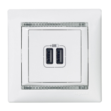 LEGRAND VALENA 2xUSB TÖLTO ALJ,1500mA,FEHÉR villanyszerelés