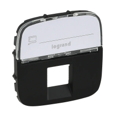 LEGRAND Valena Allure RJ11/RJ45 aljzat burkolat címketartóval, Fekete villanyszerelés