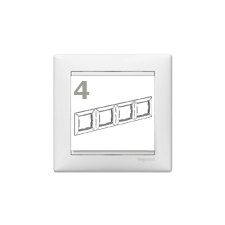 LEGRAND Valena-keret fehér, vízszintes (4-es) villanyszerelés