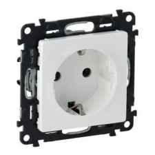 LEGRAND Valena Life 2P+F csatlakozóaljzat, rugós vezetékbekötéssel fehér keret nélküli IP20 gyermekvédős villanyszerelés