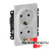 LEGRAND Valena Life 2x2P+F csatlakozóaljzat gyermekvédelemmel, egybeépített burkolattal, keret nélkül, rugós fehér 753126