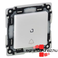 LEGRAND Valena Life váltóérintkezős nyomó csengőjellel, jelzőfénnyel, IP44 fehér 752176 villanyszerelés