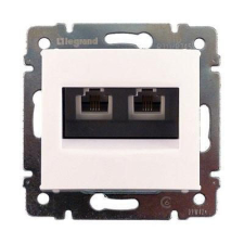 LEGRAND VALENA TEL.2xRJ11 4P+FEDÉL FEHÉR villanyszerelés