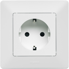 LEGRAND VALENALIFE 2P+F KOMPLETT DUGASZOLÓ ALJZAT GYERMEKVÉDELEMMEL FEHÉR villanyszerelés