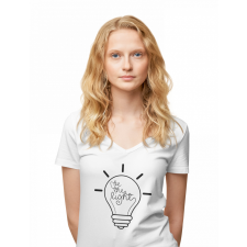  Légy a fény - Női V-Nyakú Póló női póló