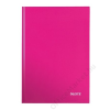 Leitz Beíró, A4, kockás, 80 lap, keményfedeles, lakkfényű, LEITZ Wow, rózsaszín (E46261023)