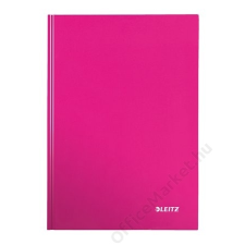 Leitz Beíró, A4, kockás, 80 lap, keményfedeles, lakkfényű, LEITZ Wow, rózsaszín (E46261023) füzet